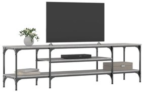 szürke sonoma színű szerelt fa és vas TV-szekrény 161x35x45 cm