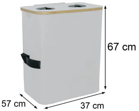 Szelektív palackgyűjtő két rekeszes 140l fehér