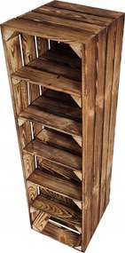 Fa Cipőspolc 6 Tárolóhellyel, Napbarnított Szín