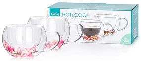 4Home Hot&Cool Blossom thermo cappuccino pohár, 270 ml, 2 db