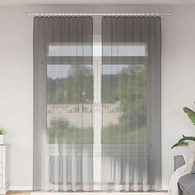 2 db sötétszürke fátyolfüggönyök hurokkal 140x260 cm