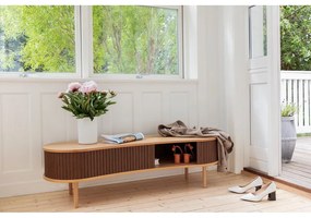 Szürke-natúr színű TV-állvány tölgyfa dekorral 140x40 cm Audacious – UMAGE