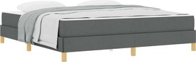 vidaXL Boxrugós ágy matracmal Sötétszürke 180 x 200 cm szövet
