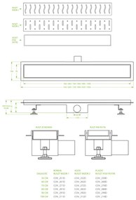 Laveo Plado, zuhanylefolyó 80 cm, acél, LAV-COV_280D