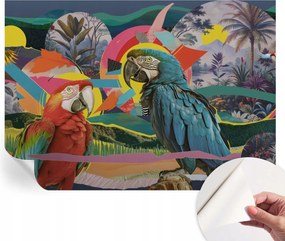 Öntapadós tapéta Fali furnér 3D hatás Egzotikus madarak 208x146 cm