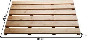 Csúszásgátló szőnyeg a fürdőszobába, természetes lakkozott bambusz, KLERA