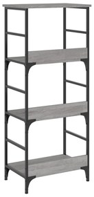 szürke sonoma színű szerelt fa könyvespolc 50 x 33 x 117,5 cm