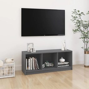 szürke tömör fenyőfa TV-szekrény 104 x 33 x 41 cm