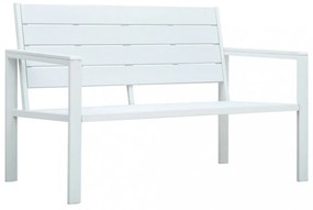 fehér fautánzatú HDPE kerti pad 120 cm