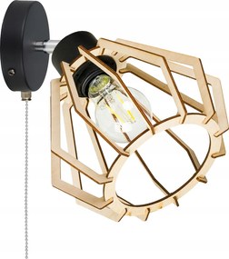 Fali lámpa E27 loft gyémánt fa on/off kapcsoló lánc