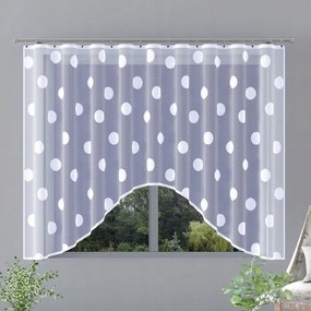 Jacquard készfüggöny Pöttyös H796 300x160 cm fehér