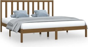 vidaXL mézbarna tömör fenyőfa ágykeret 200 x 200 cm