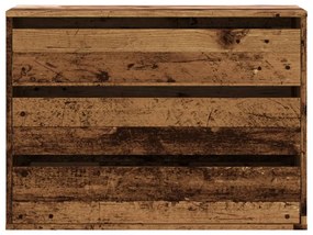 antik fa színű szerelt fa fiókos sarokszekrény 80 x 41 x 58 cm