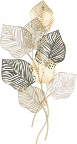 Fém fali dekoráció 100x53 cm Glamour levelek előszoba nappaliba