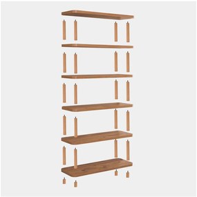 Natúr színű könyvespolc borovi fenyő dekorral 80x168,5 cm Step – Kalune Design