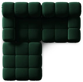 Zöld bársony sarokkanapé Bellis – Micadoni Home