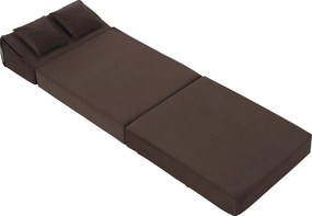 Összecsukható matrac/fotel, 2v1, barna Taupe, PELOS