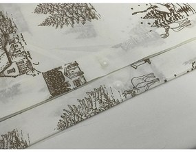 Karácsonyi pamut ágynemét Zimní krajina , 140 x 200 cm, 70 x 90 cm