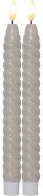 Flamme Swirl Antique 2 db bézs LED viaszgyertya, magasság 25 cm - Star Trading