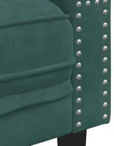 vidaXL sötétzöld bársony Chesterfield kanapéfotel