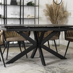 Étkezőasztal Fekete Színben. BRUNO 160-240 cm
