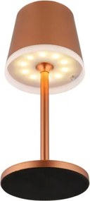 Globo 36637RM Solar asztali lámpa, fém/műanyag pezsgőszínű metál, műanyag szatírozott, csúszókapcsoló, CR18650 1200mAh 3.7V, IP44, 2 szerelési magasság: 41 cm/26 cm, ø: 110mm, M: 410mm, tartozék: 10x LED 0.06W 3V, 3000K