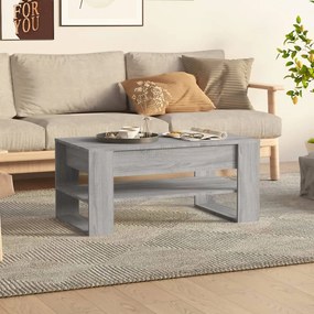 Szürke sonoma színű szerelt fa dohányzóasztal 102 x 55 x 45 cm