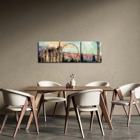 Kép - akropolisz, Athens, Görögország (órával) (90x30 cm)