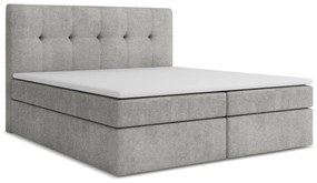 Világosszürke ágyneműtartós boxspring ágy 140x200 cm Palta – Makamii