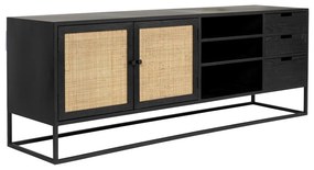 Fekete rattan TV-állvány 38x55 cm Guuji – White Label