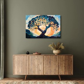 Kép – Mozaik – nap és fa II. (90x60 cm)