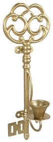 Arany színű fali gyertyatartó kulcs alakú 34 cm