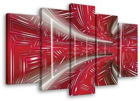 Vászonkép 5 darabos, Piros alagút 100x60 cm méretben