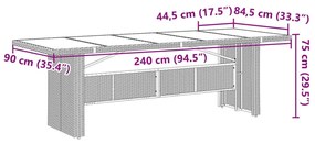 11 részes barna polyrattan kerti bisztrógarnitúra párnákkal