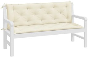 2 db krémfehér oxford szövet kerti padpárna 150 x 50 x 7 cm