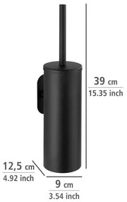 Matt fekete öntapadós rozsdamentes acél fürdőszobai kiegészítő szett Orea – Wenko