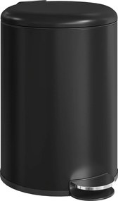 HOMCOM 20 L ujjlenyomat-álló fém szemetes, lágyan záródó fedéllel, pedállal és kivehető belső vödörrel — fekete | Aosom