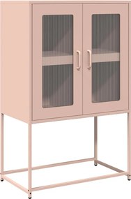 vidaXL Highboard rózsaszín 68x39x107 cm Acél