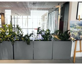 PX B Szögletes Üvegszálas Elegáns Kaspó - szürke