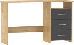 Számítógépasztal, artisan tölgy/grafit, LARISTOTE NEW