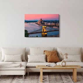 Kép - panoráma a városra, Budapest, Magyarország (90x60 cm)