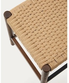 Barna-natúr színű tölgyfa bárszék szett 2 db-os (ülésmagasság 66 cm) Yalia – Kave Home
