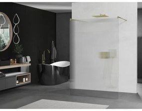 Mexen Kioto, Walk-In zuhanyparaván 100 x 200 cm, 8 mm-es üveg bordás mintával, arany matt profil, 800-100-002-55-09