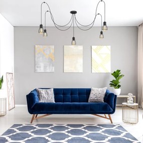 Csillár zsinóron TUBE 5xE27/15W/230V pók fekete