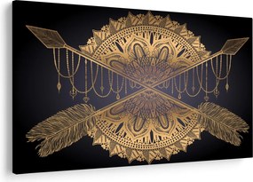 Kép - Arany mandala nyilakkal (90x60 cm)