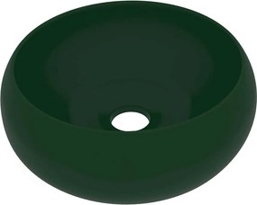 vidaXL kerek matt sötétzöld kerámia luxus mosdókagyló 40 x 15 cm