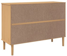 SENJA barna tömör fenyőfa tálalószekrény 112 x 40 x 80 cm