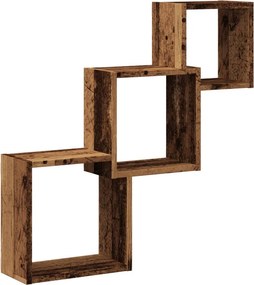 vidaXL antik fa színű szerelt fa fali kocka polcok 68x15x68 cm