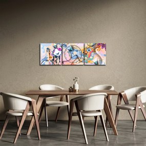 Kép - mesebeli absztrakció (órával) (90x30 cm)