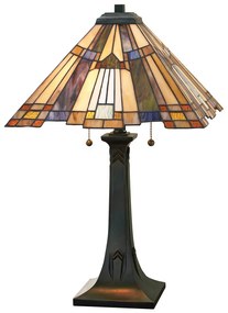 ELSTEAD-QZ-INGLENOOK-TL Többszínű Színű Tiffany Asztali Lámpa 2XE27 60W IP20